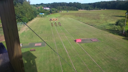 Der Wettkampfplatz von oben aus dem Steigerturm,